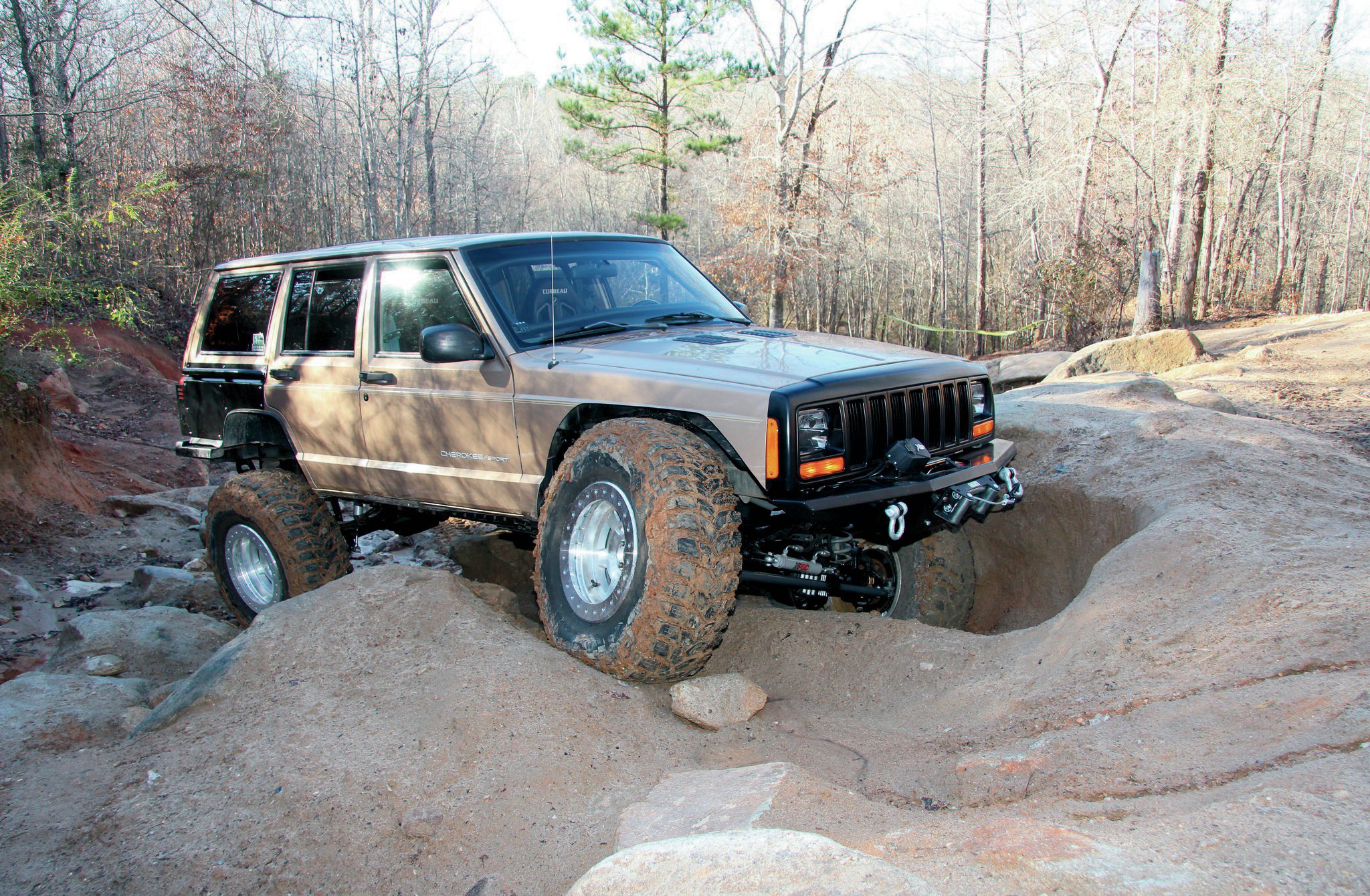 We might not be the ramp champ, but we had enough articulation for the trail system we were on. The Daystar bumpstops definitely got a workout, but they did the job just fine. While our winch fairlead did grab a little dirt occasionally, the Or-Fab front bumper provided plenty of clearance and even helped to pull us and some others out.