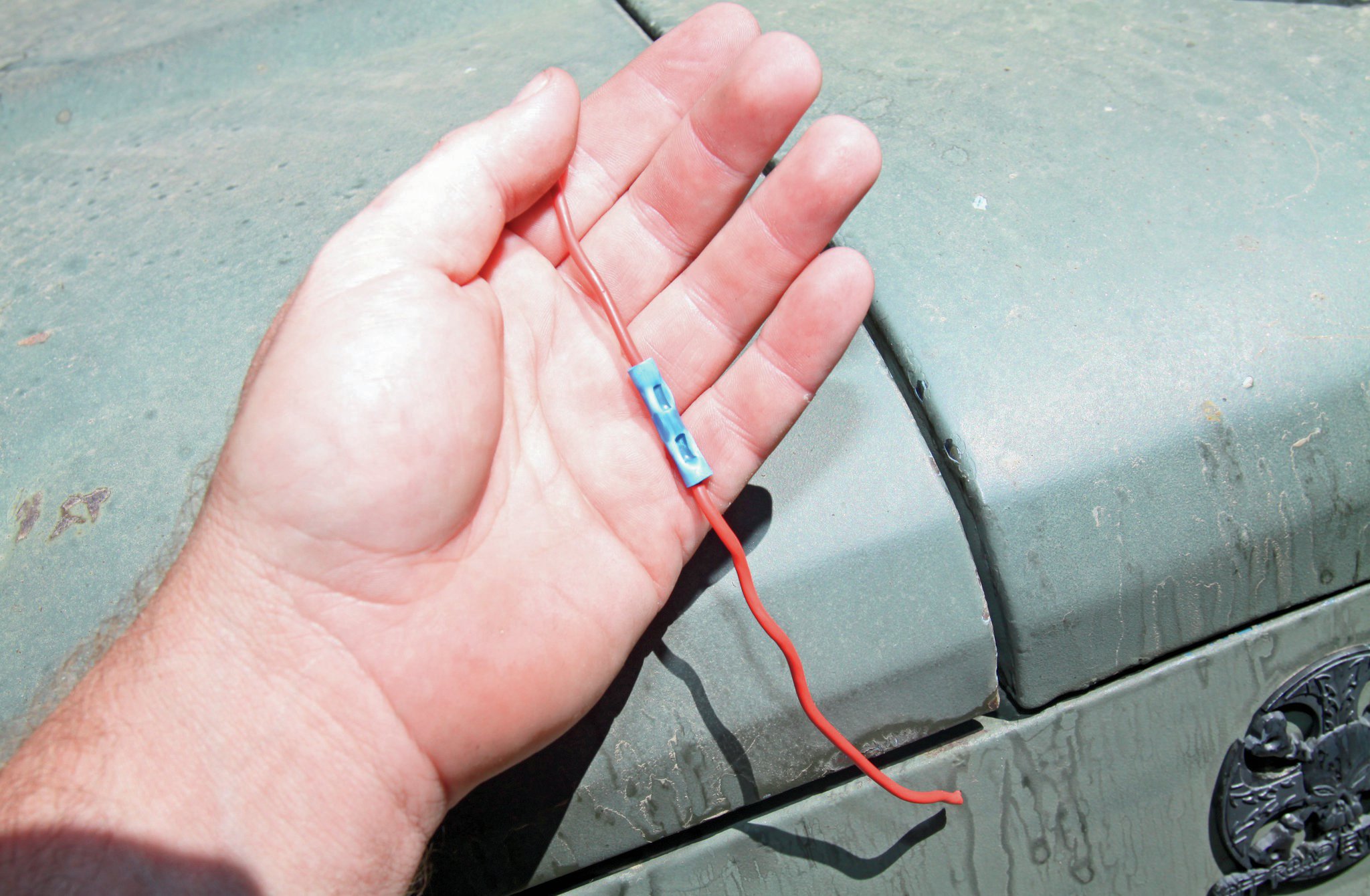 This is the worst one for you guys. Sure, it connects the two wires, but it does nothing to keep out mud or dirt. And if the wire is somewhere that vibrates (you know, like in a Jeep), it will eventually break inside the connector somewhere. The best thing you can do if you end up using this kind of a connector is to wrap it tightly with electrical tape from about an inch of either side of the connector.