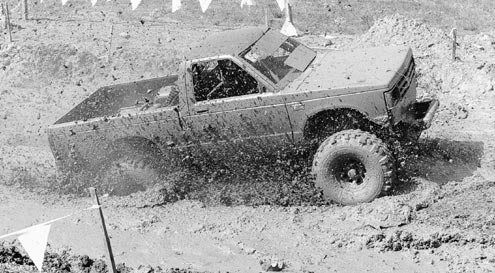 Big power is the name of the game in mud country. The power-to-weight ratio needs to be high enough to overcome the suction of the mud, and wheel speed with high gears can be the ticket. If your tires are taller than what your gears can handle, the ratio should be lowered to find the best combination.