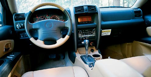 We found the Axiom’s interior to be a confusing mix of shapes and textures. The seats are firm to the point of being spartan.