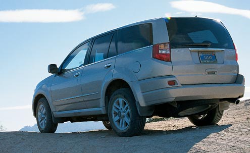 From the rear, this compact SUV seems larger than it really is, with styling that is unconventional and interesting.