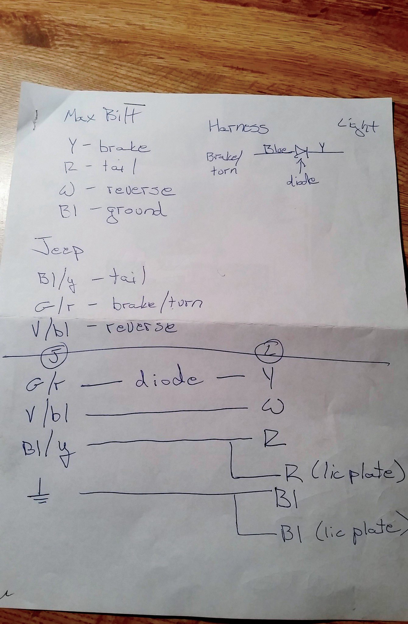 Here’s how the wiring worked out between the ’04 Wrangler Rubicon and the lights. There wasn’t a diagram with the lights since they are designed to bolt on to about 30 years of Jeeps, but for ’04, this is how it’s done. Don’t forget, as was mentioned elsewhere in this issue (“Mixing Metals,” page 74), to replace the flasher if you don’t want turn signals on speed. Or, you could modify the flasher as I’ve done before.
